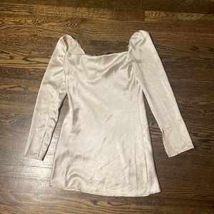 Satin Mini Long-Sleeve Dress